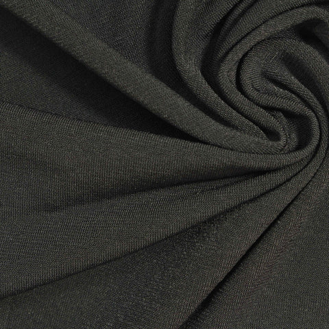 Polyester Stretch ITY Knit Fabric, 220 gsm — Black