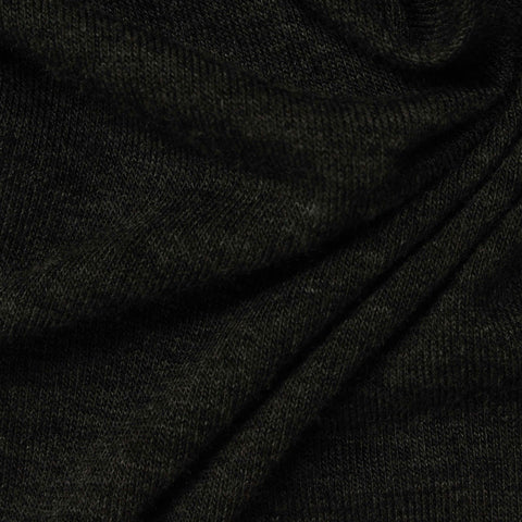 Heather Viscose Stretch Jersey Knit Fabric, 131 gsm, 170 cm — Black