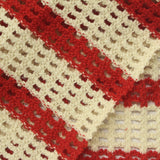 Red Horizontal-Stripe Chunky Knit, Cotton-Poly, 280 gsm — photo 1