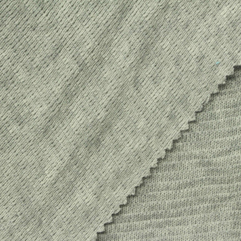 Grey Marl Interlock Knit, Cotton-Nylon
