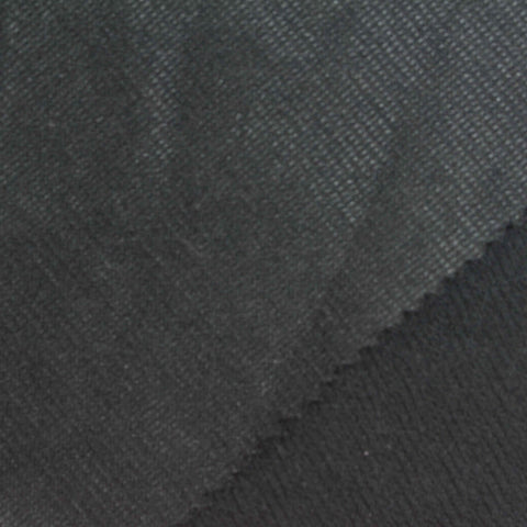Jacquard Polyester Cotton Stretch Knit Fabric, 340 gsm, 152 cm — Black