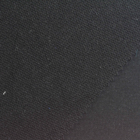 Cotton Polyester French Terry Fabric, 290 gsm, 185 cm — Black