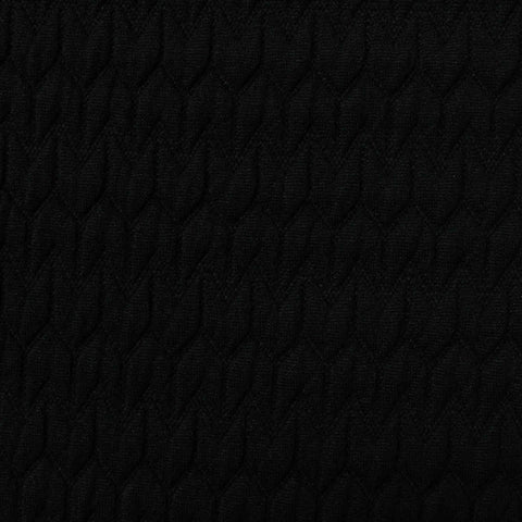 Jacquard Knit Fabric, 387 gsm, 130 cm — Black