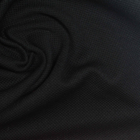 Polyester Stretch Knit Fabric, 320 gsm, 160 cm — Black