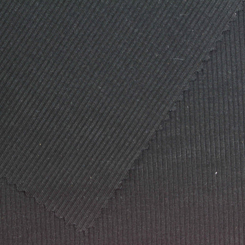 Black Ribbed Rib Knit, Viscose