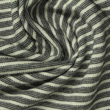Black Horizontal-Stripe Jersey Knit, Cotton-Poly, 170 gsm — photo 1