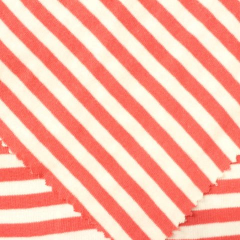 Red Horizontal-Stripe Rib Knit, Cotton