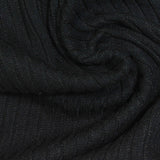Brushed Polyester Stretch Chunky Knit Fabric, 240 gsm, 165 cm — Black — photo 1