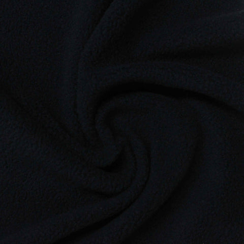 100% Polyester Fleece Fabric, 150 gsm, 160 cm — Black