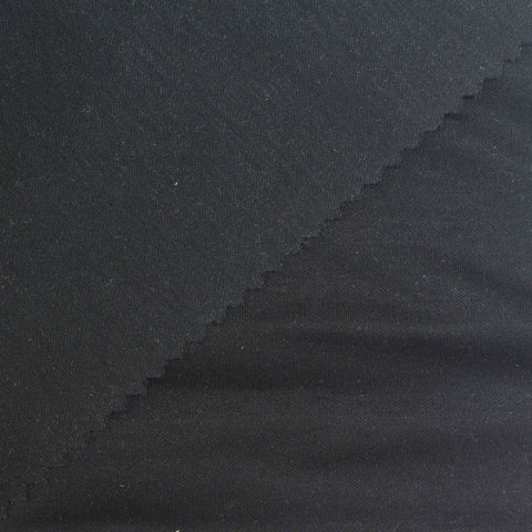 100% Cotton Interlock Knit Fabric, 190 gsm, 175 cm — Black