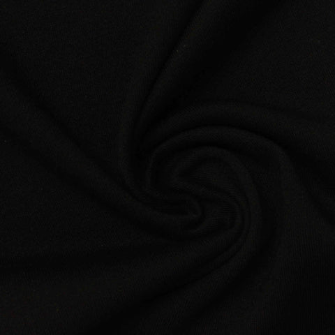 French Terry Fabric, 250 gsm, 175 cm — Black
