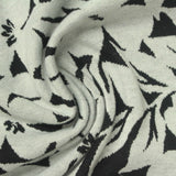 Black Floral Interlock Knit, Polyester — photo 1