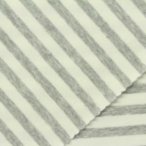 Grey Horizontal-Stripe Jersey Knit, Cotton