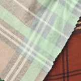 Brown Bold-Plaid Jersey Knit, Polyester — photo 1