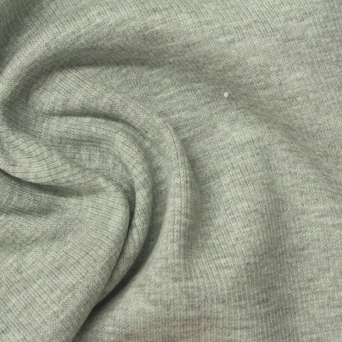 Heathered Grey Marl Rib Knit, Poly-Cotton, 280 gsm