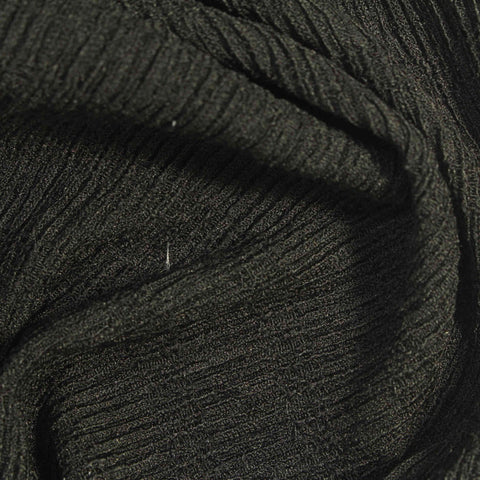 Polyester Stretch Crepe Fabric, 176 gsm, 147 cm — Black