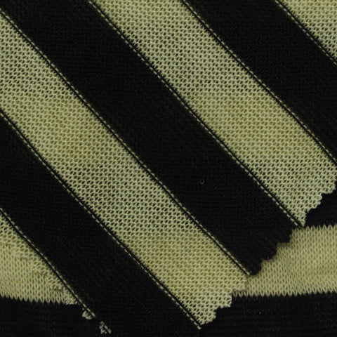 Black Horizontal-Stripe Knit, Polyester, 156 gsm