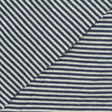 Navy Horizontal-Stripe Interlock Knit, Cotton, 200 gsm — photo 1