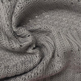 Grey Eyelet Chunky Knit, Polyester — photo 1