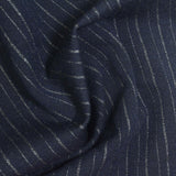 Navy Pinstripe Interlock Knit, Poly-Viscose — photo 1