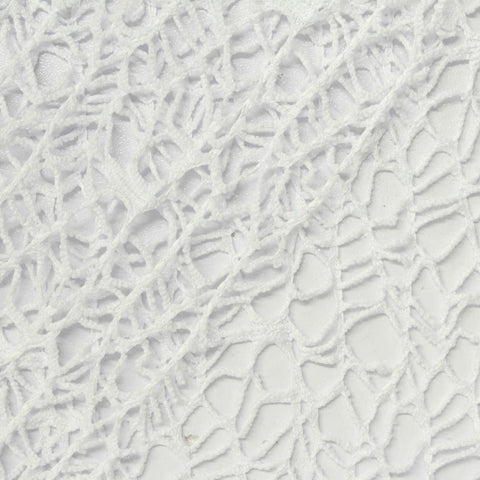 White Openwork Warp Knit, Polyester