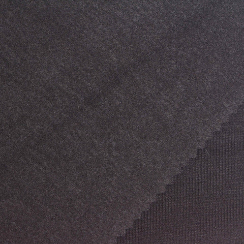 Brushed Viscose Acrylic Stretch Rib Knit Fabric, 310 gsm, 188 cm — Grey