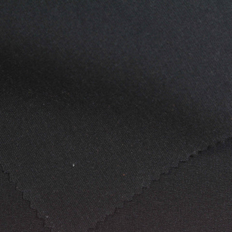 Viscose Nylon Stretch Ponte Knit Fabric, 340 gsm, 155 cm — Black