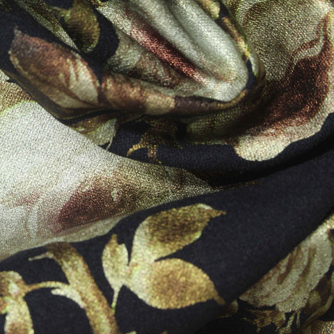 Cream Floral Scuba Knit
