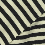 Black Horizontal-Stripe Piqué Knit, Cotton — photo 1