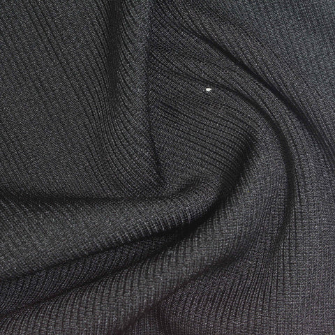 Black Ribbed Rib Knit, Polyester