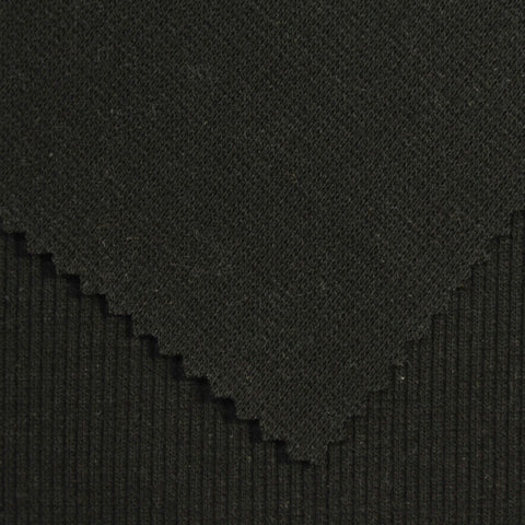 Black Rib Knit, Poly-Viscose