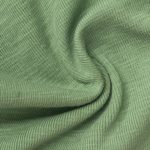 Cotton Polyester Rib Knit Fabric, 325 gsm, 156 cm — Green