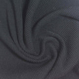 Polyester Stretch Rib Knit Fabric, 320 gsm, 130 cm — Black — photo 1