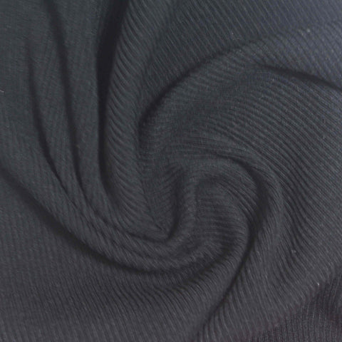 Black Ribbed Rib Knit, Polyester
