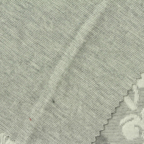 Light Grey Floral Pointelle Knit, Viscose-Poly