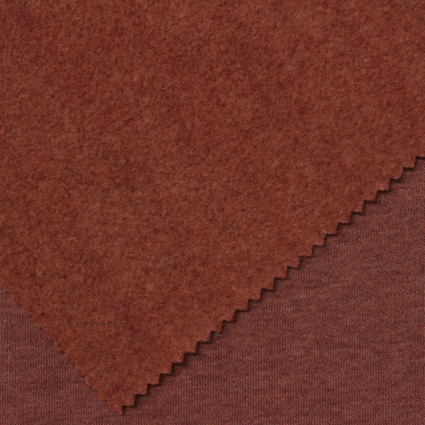 Brown Marl French Terry, Cotton-Poly, 270 gsm