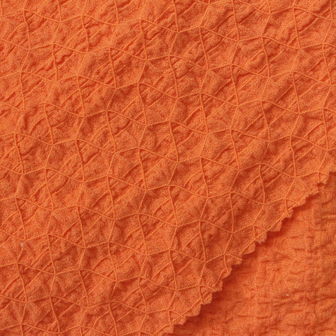 Orange Textured Crepe, Polyester