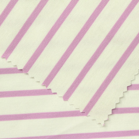 Lavender Horizontal-Stripe Ponte Knit, Viscose-Nylon