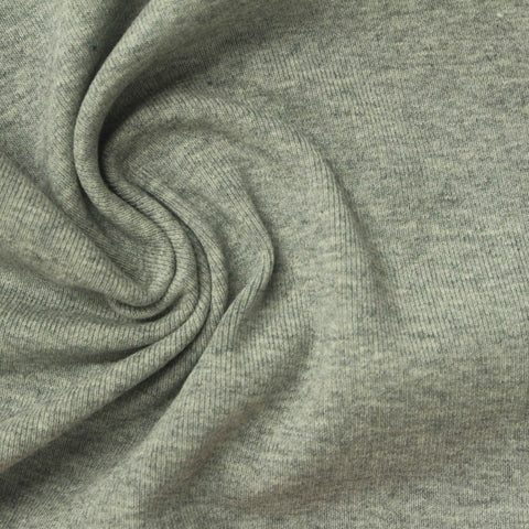 Light Grey-Green Heathered-Marl Rib Knit, Cotton