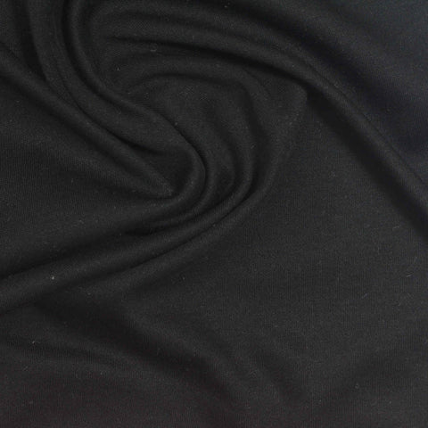 Cotton Polyester Interlock Knit Fabric, 185 gsm, 165 cm — Black