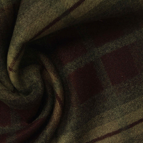 Dark Green Plaid Woven, Poly-Viscose, 285 gsm, 150 cm, ref EF-265162