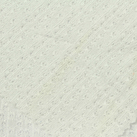 White Eyelet Rib Knit, Poly-Cotton