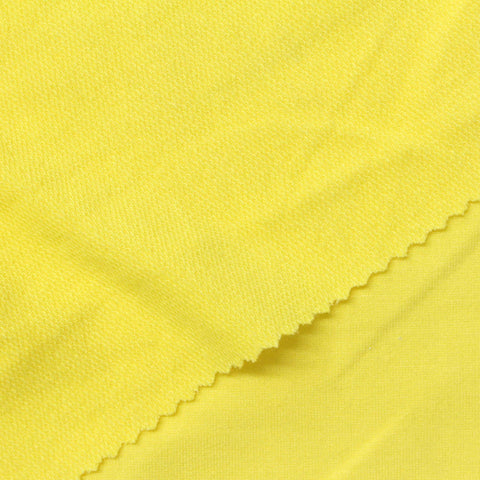 Polyester Viscose Stretch French Terry Fabric, 240 gsm, 160 cm — Yellow