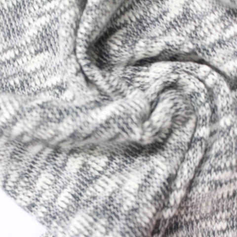 Grey Marl Chunky Knit, Cotton-Poly, 190 gsm