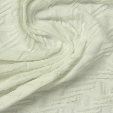 Cream Geometric-Square Jacquard, Polyester