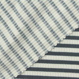 Dark Grey Horizontal-Stripe Rib Knit, Cotton-Poly — photo 1