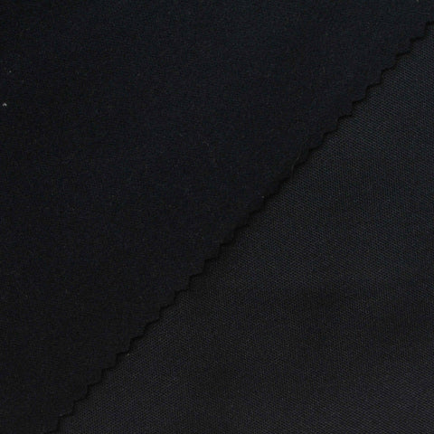 Brushed Polyester Stretch Velvet Fabric, 255 gsm, 190 cm — Black