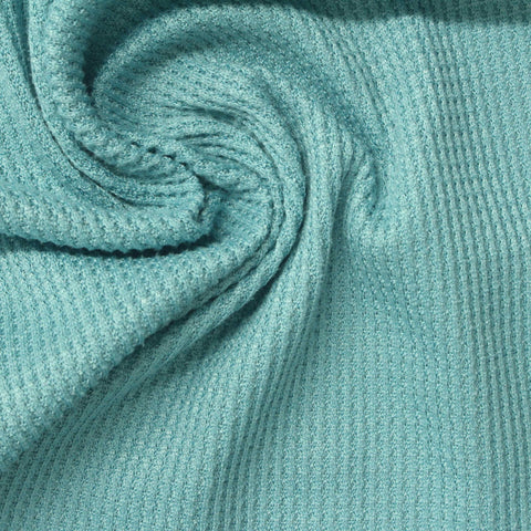 Polyester Stretch Waffle Knit Fabric, 200 gsm, 160 cm — Blue