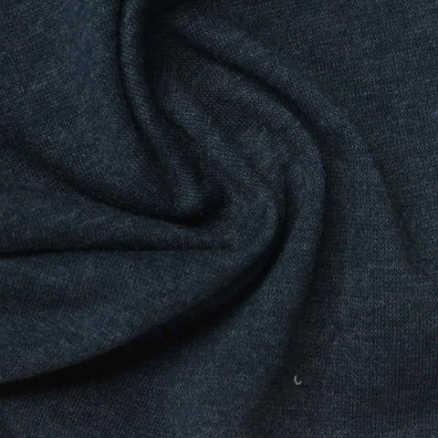Dark Blue Marl French Terry, Cotton-Poly, 250 gsm, 170 cm