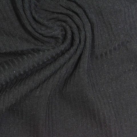 Polyester Viscose Stretch Rib Knit Fabric, 275 gsm — Grey